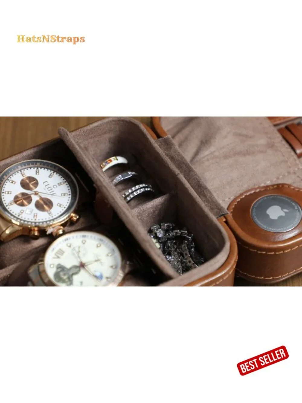 Watch Travel Case with Combination Lock - 2 Slot PU Leather Watch Storage Box